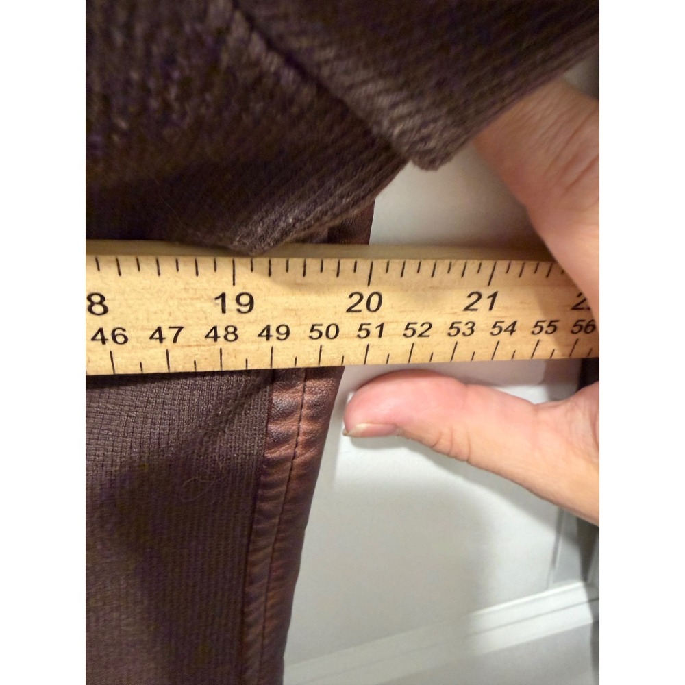 Maurices Womens Moto Jacket Faux Leather Distressed Brown Large - Picture 10 of 11